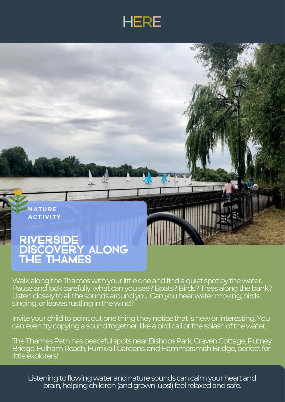 The first page of Thames River, Riverside Discovery