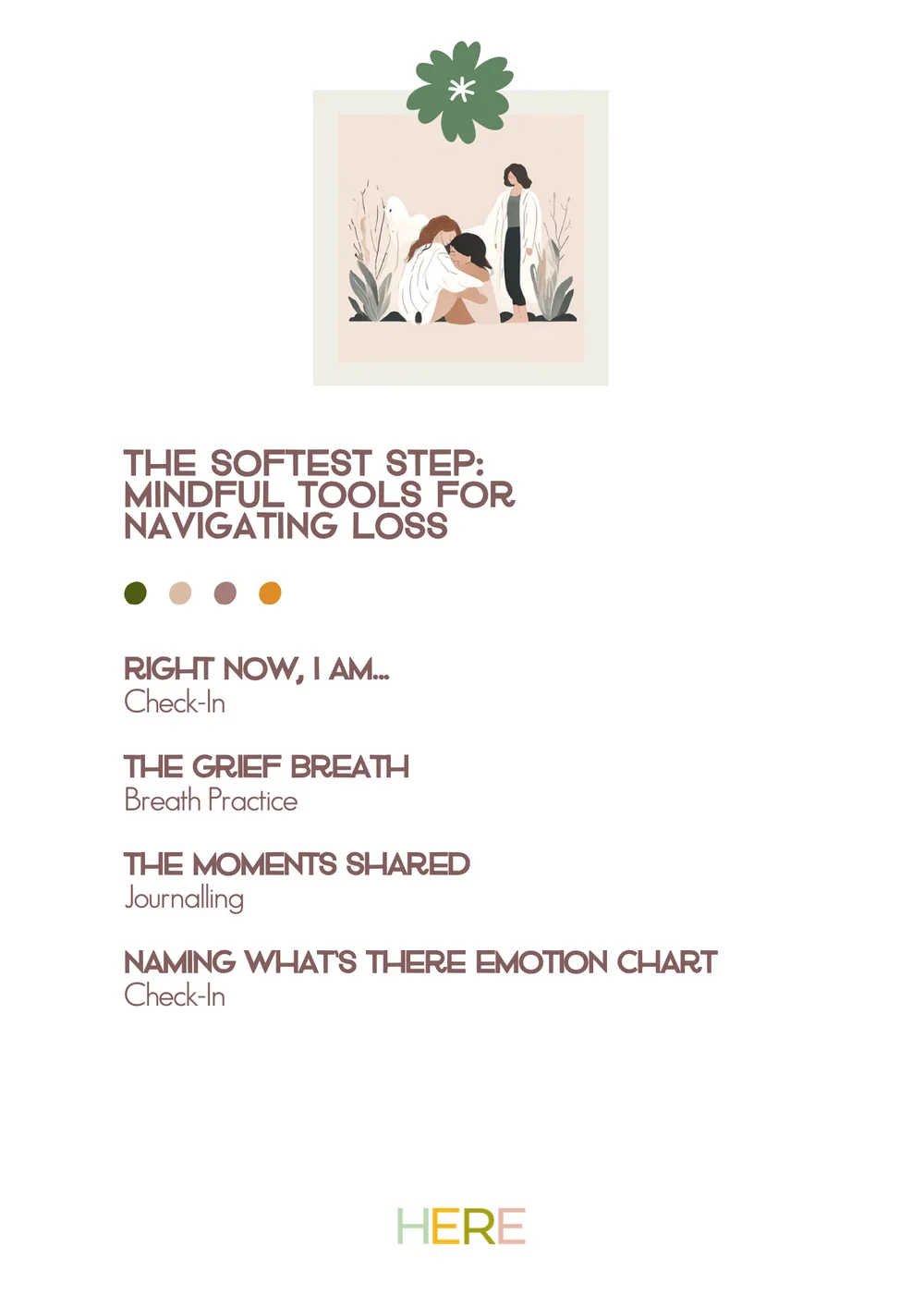 The first page of The Softest Step Activity Pack For Navigating Loss