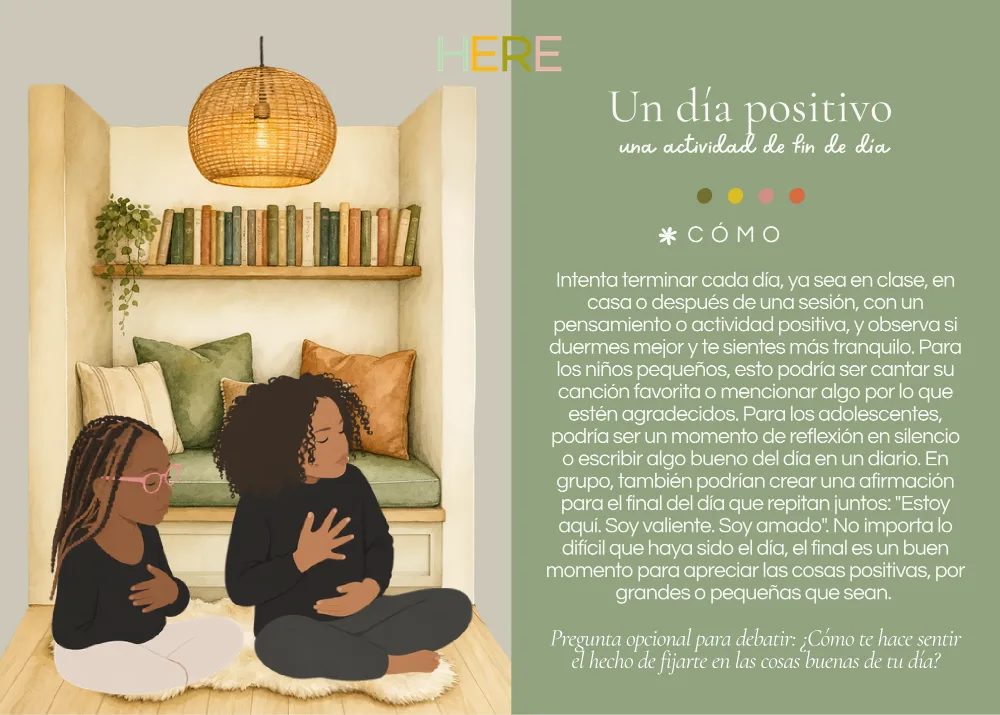 The first page of Un día positivo