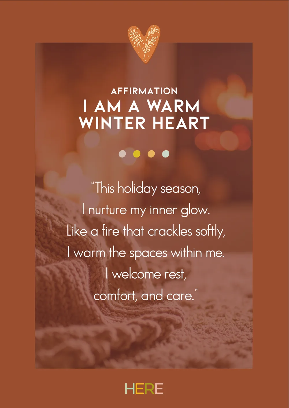 The first page of Warm Winter Heart