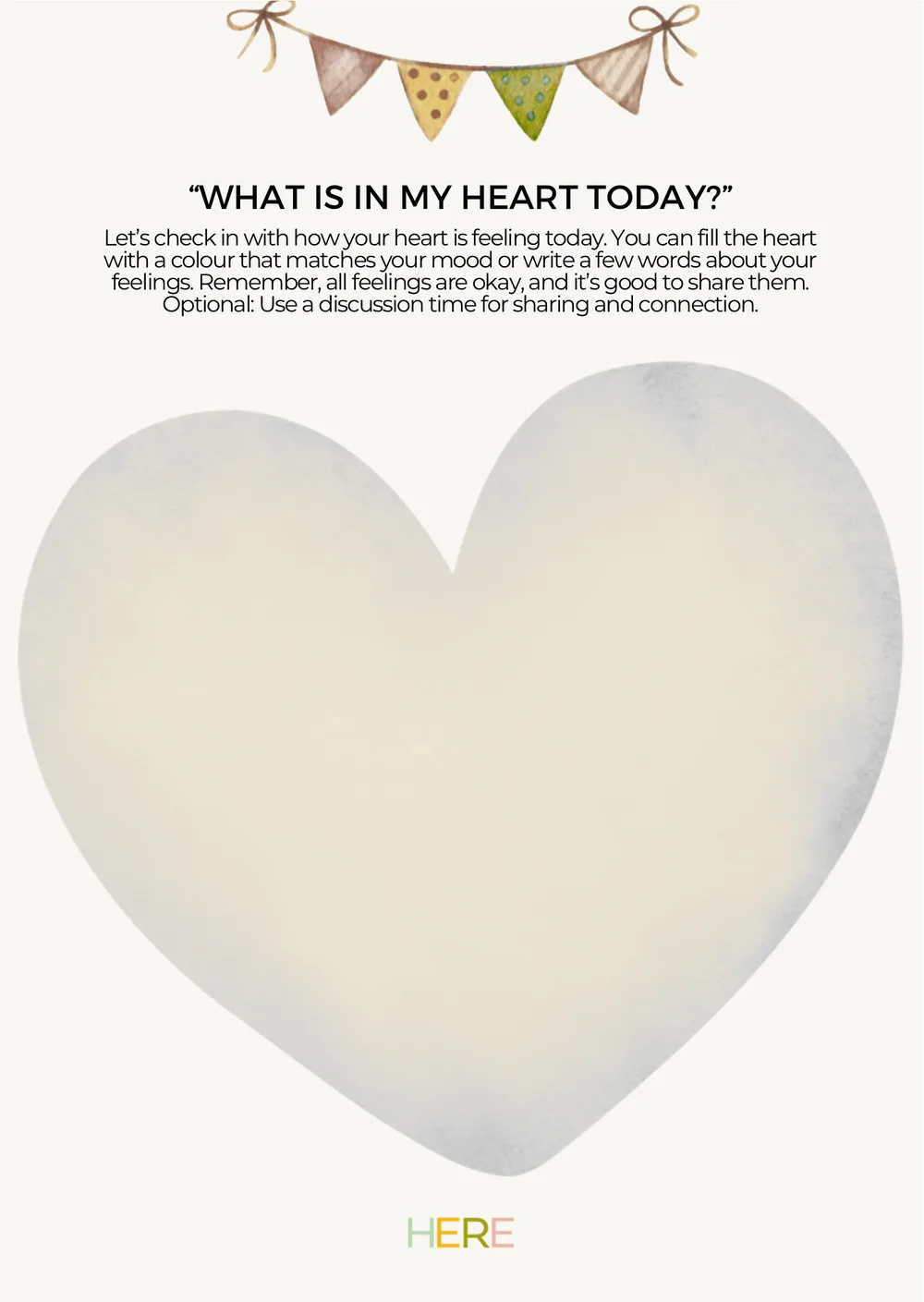 The first page of What Is In My Heart Today