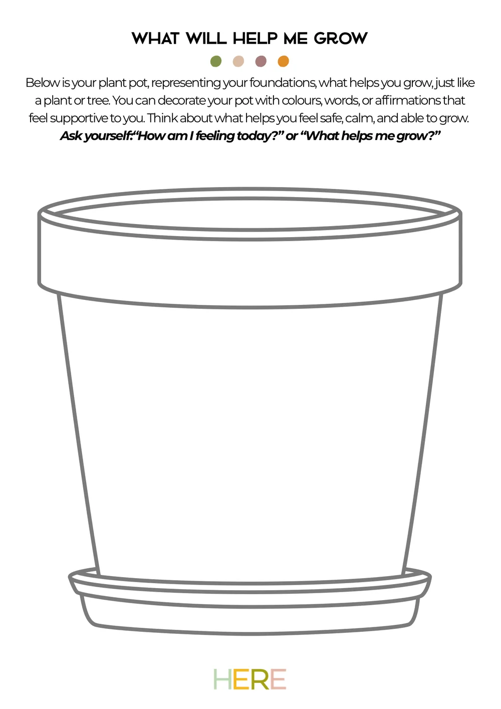 The first page of What Will Help Me Grow