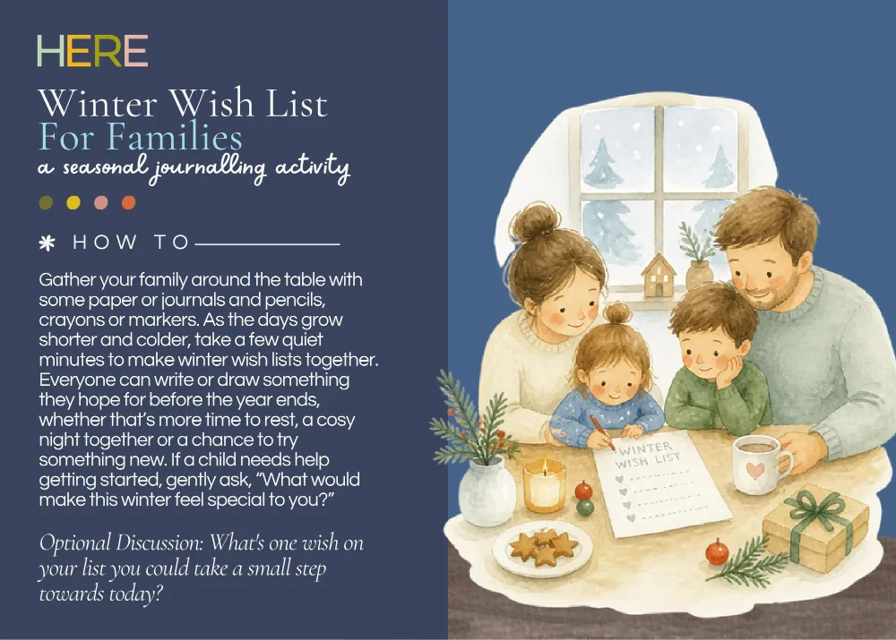 The first page of Winter Wish List For Families