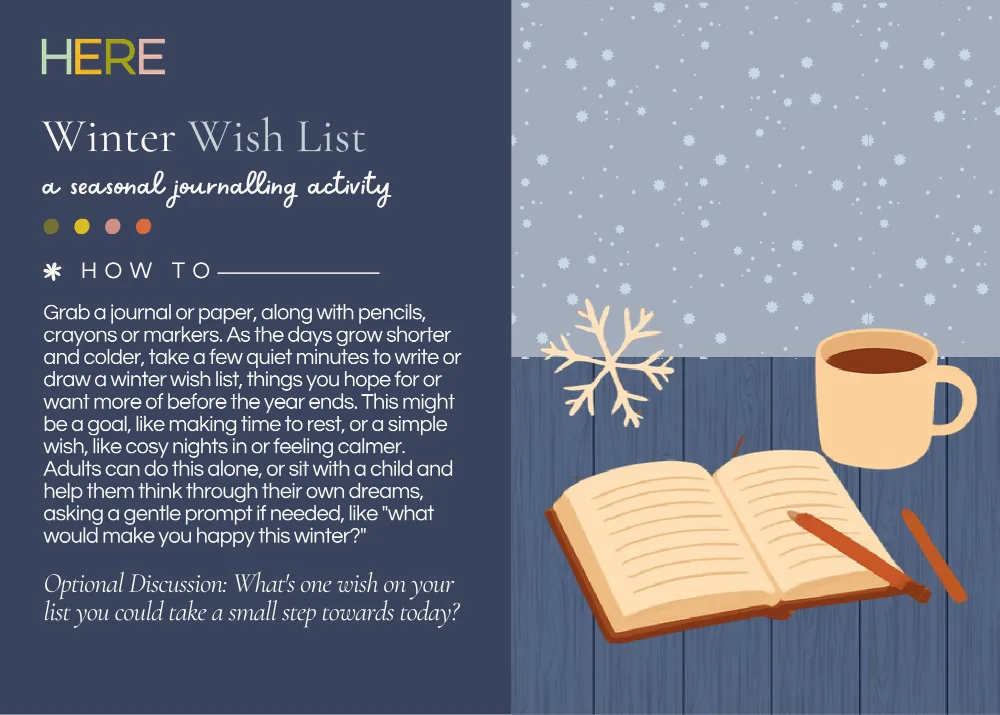 The first page of Winter Wish List