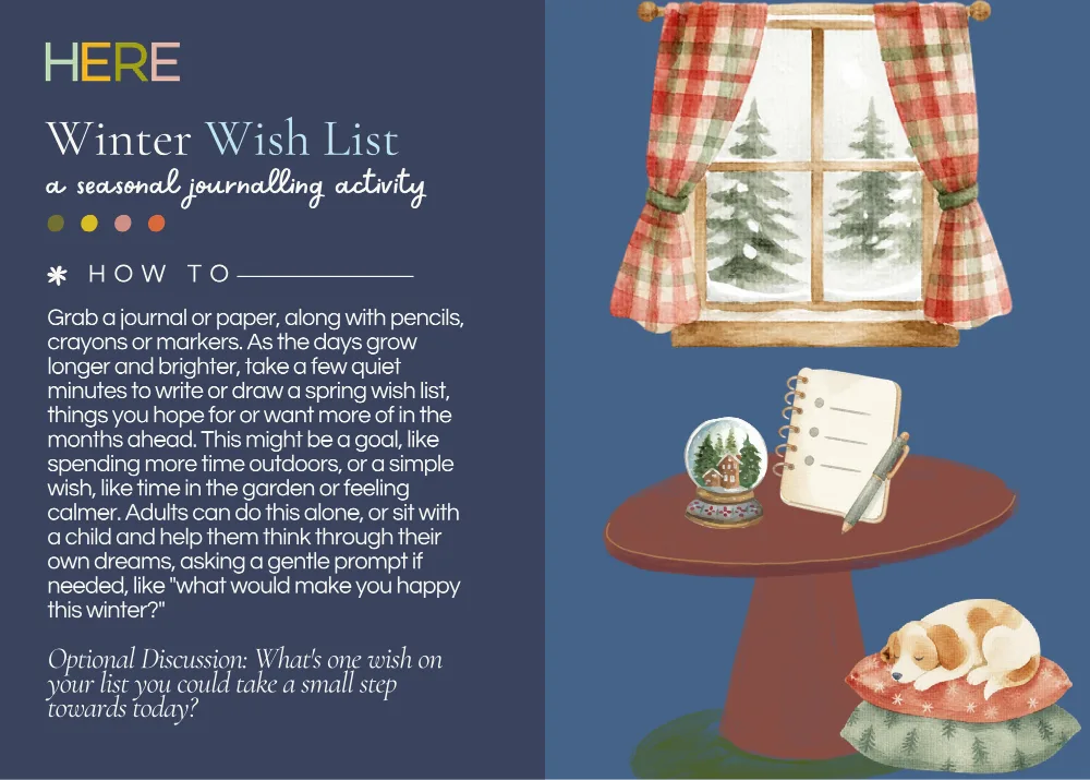 The first page of Winter Wish List