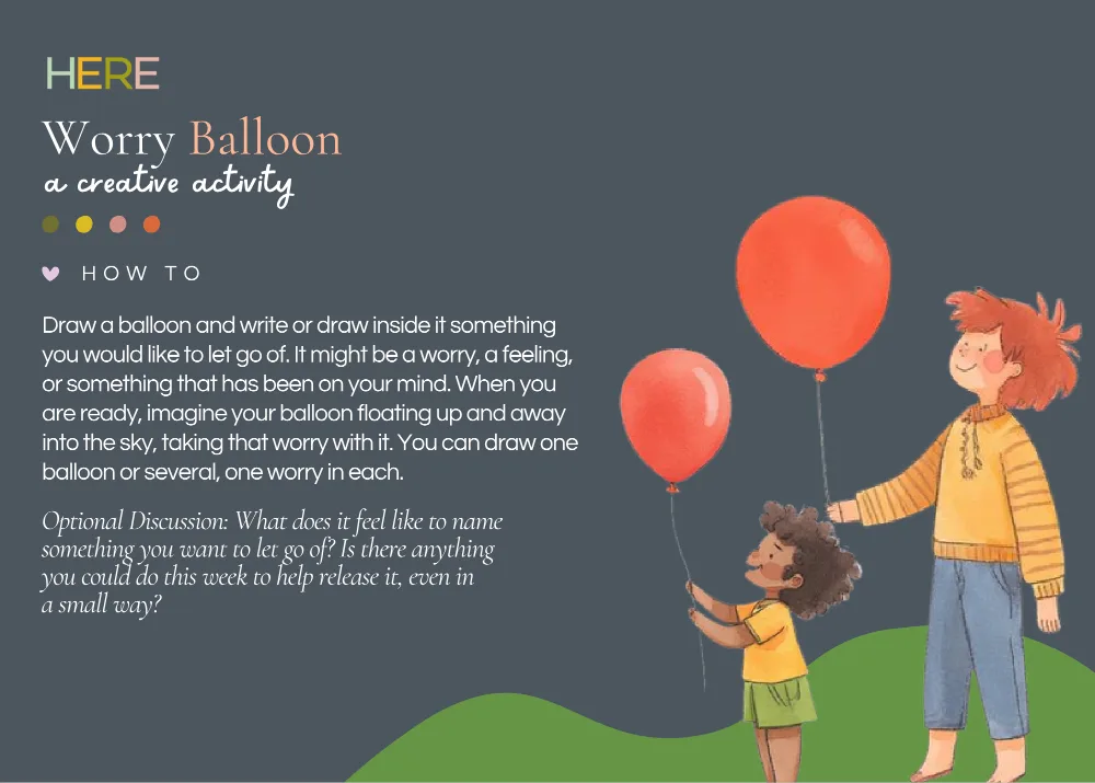 The first page of Worry Balloon