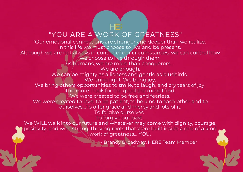 The first page of You Are A Work Of Greatness